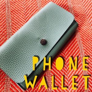 🌿 mint green wallet with 📱 pocket 🌿